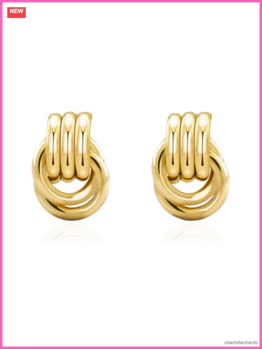 Chunky Gold Knot Earrings for Women Trendy Statement Dangle Earrings